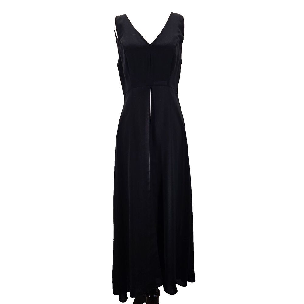 White‎ House Black Market Evening Jumpsuit With Overlay Sleeveless Black Size 6